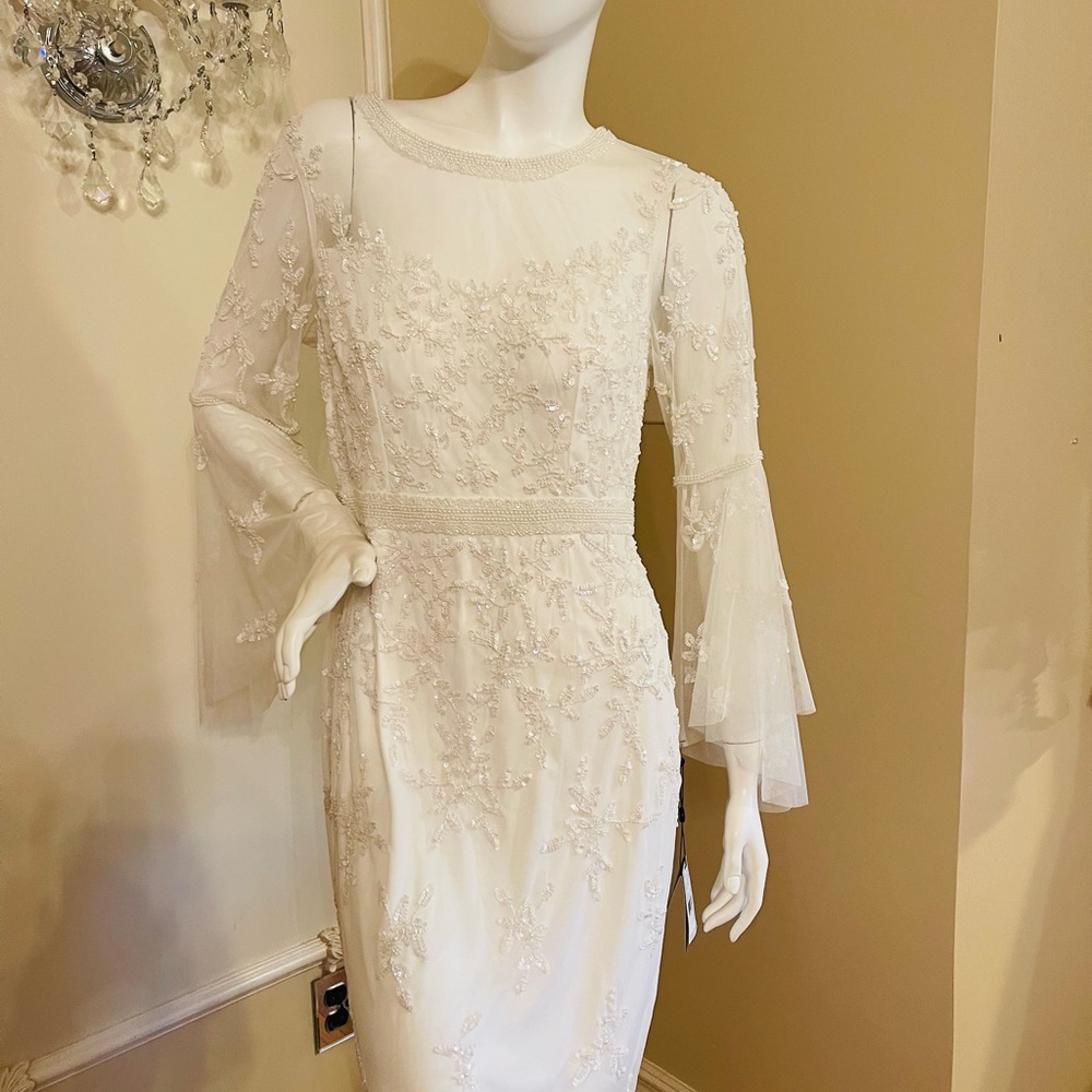 Adrianna Papell Women's Beaded Sheath Dress Size 12 - Picture 1 of 16